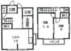 浅井和子貸家 B棟の間取り画像