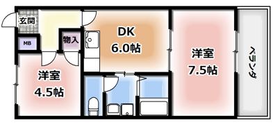 楽友コーポ1号館の間取り画像