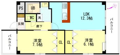 エスポワールサコモトの間取り画像