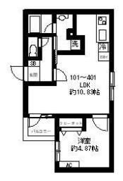 フォセット千早の間取り画像