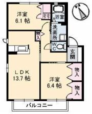 ハイツMINORU B棟の間取り画像