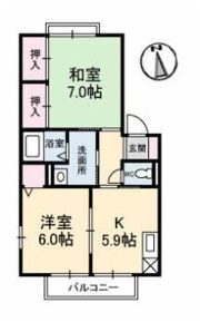 コーポ中的場 Ⅵ棟の間取り画像