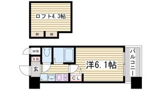 エステムコート三宮EASTポルトマーレの間取り画像