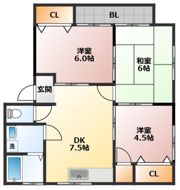 コーポラス文珠の間取り画像