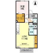 セジュール山室中部 Bの間取り画像