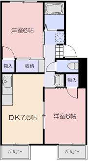 ダイヤモンドハイツK B棟の間取り画像