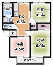 石橋ハイツBの間取り画像