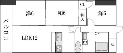 LONE STAR茶屋ヶ坂の間取り画像