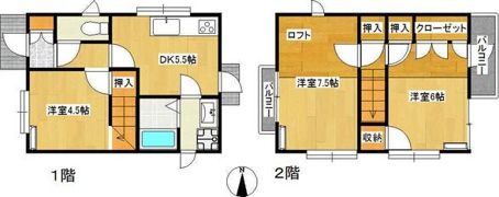 田代町貸家の間取り画像