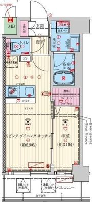 ファーストフィオーレ江坂ガーデンの間取り画像