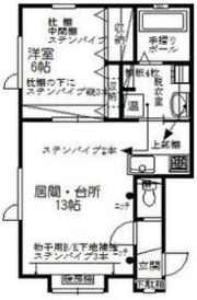 愛国ビレッジ6号館の間取り画像