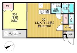 プラムコート椥辻 新築アパートの間取り画像