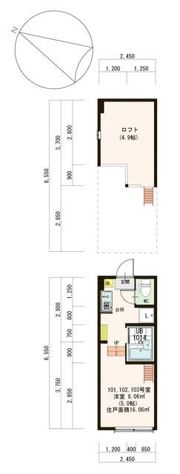 Stage蓮沼町Ⅱ BT別 浴槽有 ミニ冷蔵庫 ネットフリー 100付の間取り画像
