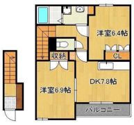 ヴィラージュ新木屋瀬の間取り画像