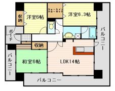 ライオンズマンション段原河畔公園の間取り画像