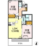 セジュールK Ⅲの間取り画像