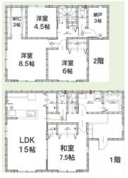 道祖土3丁目貸家の間取り画像