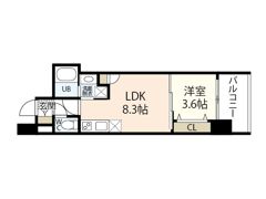 S－RESIDENCE新白島駅前の間取り画像