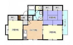 セジュール西山B棟の間取り画像