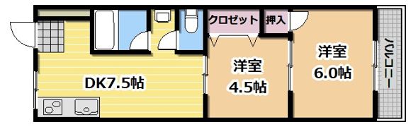 土佐ビル高柳の間取り画像