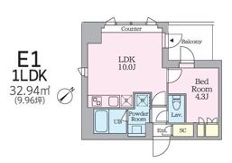 クレストコート旗の台の間取り画像