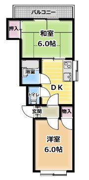 ハイツいわさかの間取り画像