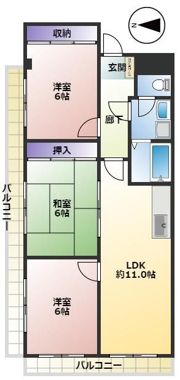 サニーフラット南浦和の間取り画像