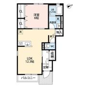 クレール 膝折の間取り画像