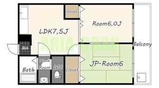 香里大西コーポの間取り画像