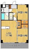プランドール一枝の間取り画像