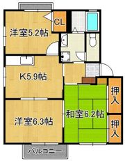 シャーメゾン中曽根 B棟の間取り画像