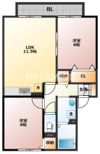 リベリュール富の原 Ⅱ棟の間取り画像