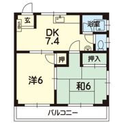 古閑ハイツの間取り画像