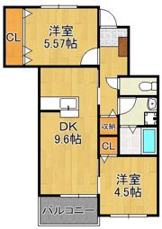 ソレイユひびきのの間取り画像