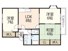 グランデュール横山B棟の間取り画像