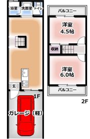 金田町5丁目駐車場付き貸家の間取り画像