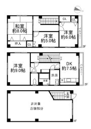 友田町4丁目2戸建2-3階の間取り画像