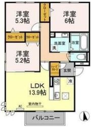 ラルジュ高峯 Bの間取り画像