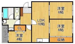 島名第五コーポの間取り画像