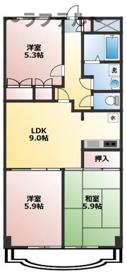 ヴィラーミ檸檬館B棟の間取り画像
