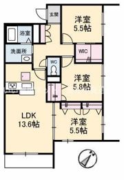 シャーメゾン宇多津 B棟の間取り画像