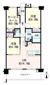 パレステージ北久里浜の間取り画像