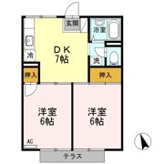 コーポ羽衣 Bガーデンの間取り画像