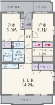 シャンフレーズの間取り画像