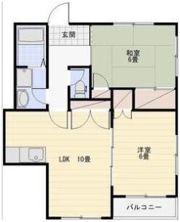 尾野スカイハイツ3の間取り画像