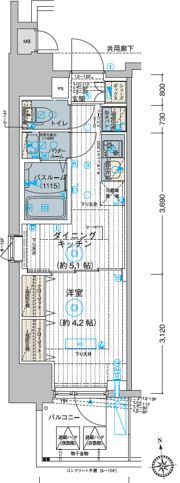エステムコート東京八王子の間取り画像