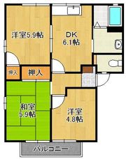 フィールドコート本城Dの間取り画像