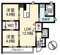 シャーメゾン水呑Ⅲの間取り画像