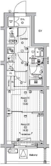 PREMIUM CUBE 中野新橋 DEUXの間取り画像