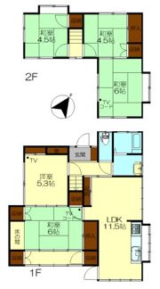 弥生町戸建の間取り画像